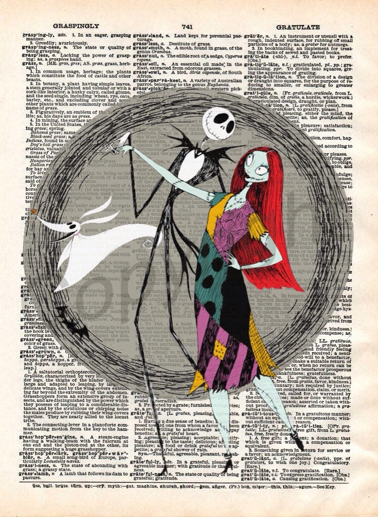 Nightmare Before Christmas Dictionary Art Print
