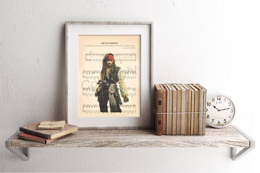 Jack Sparrow Pirates of the Caribbean Sheet Music Art Print