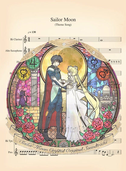 Sailor Moon Crystal Soundtrack Sheet Music Art Print