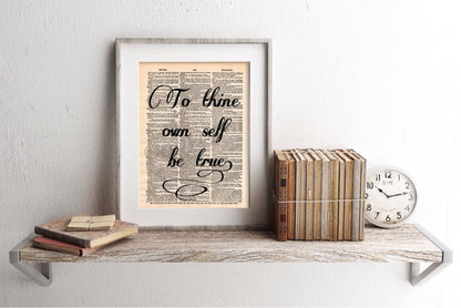 Hamlet William Shakespeare Quote Dictionary Art Print