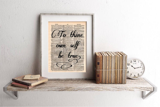 Hamlet William Shakespeare Quote Dictionary Art Print