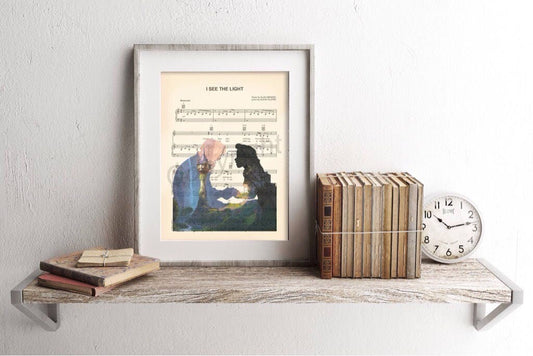 Tangled Sheet Music Wall Art — Disney Gift for Music Lovers