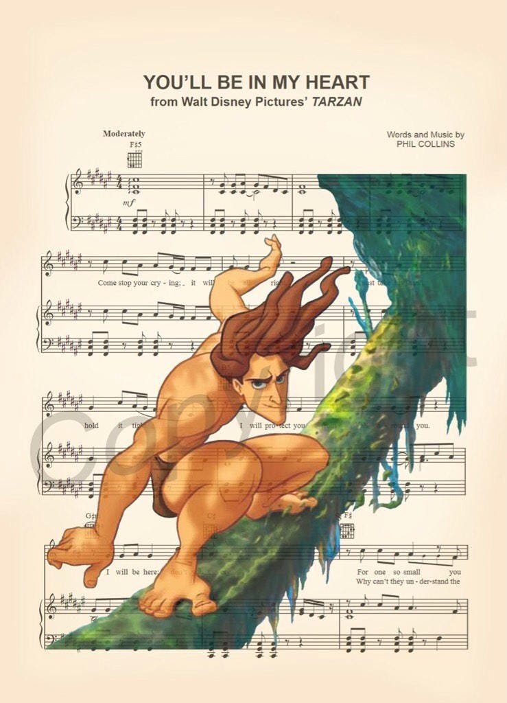 Tarzan Sheet Music Art Print