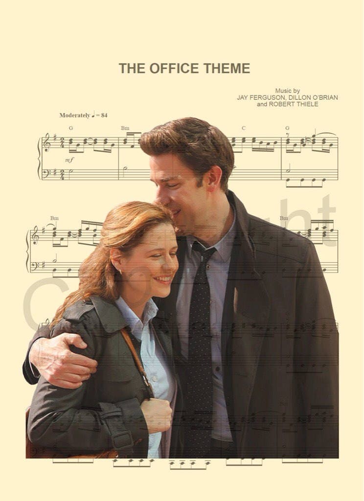 The Office Jim and Pam Sheet Music Art Print