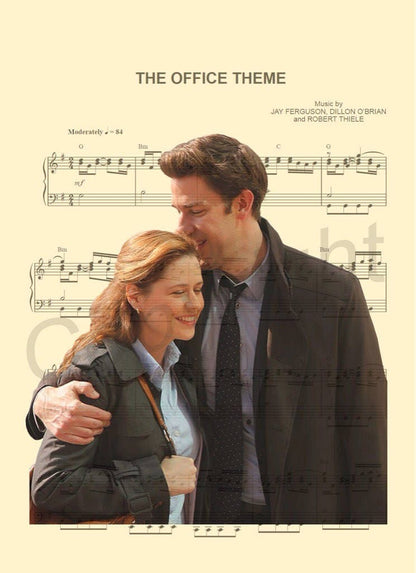 The Office Jim and Pam Sheet Music Art Print