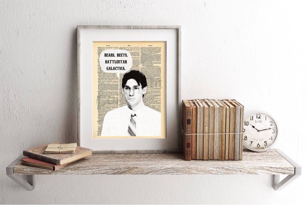 The Office Jim Halpert as Dwight Schrute Dictionary Art Print