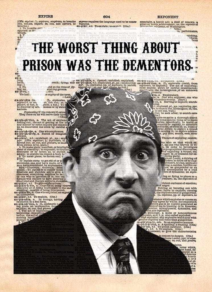 The Office Michael Scott Prison Mike Dictionary Art Print