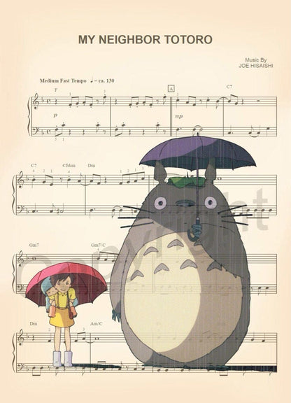 My Neighbor Totoro Sheet Music Art Print