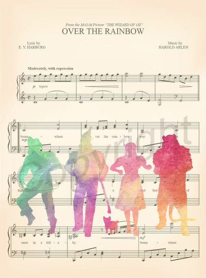 Wizard of Oz Watercolor Sheet Music Art Print