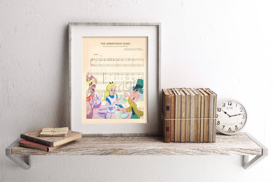 Alice in Wonderland Tea Sheet Music Art Print