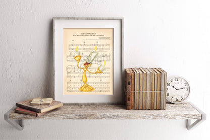 Beauty and the Beast Lumière Be Our Guest Sheet Music Art Print