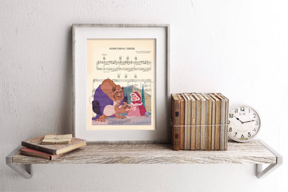 Beauty and the Beast Something There Winter Sheet Music Art Print