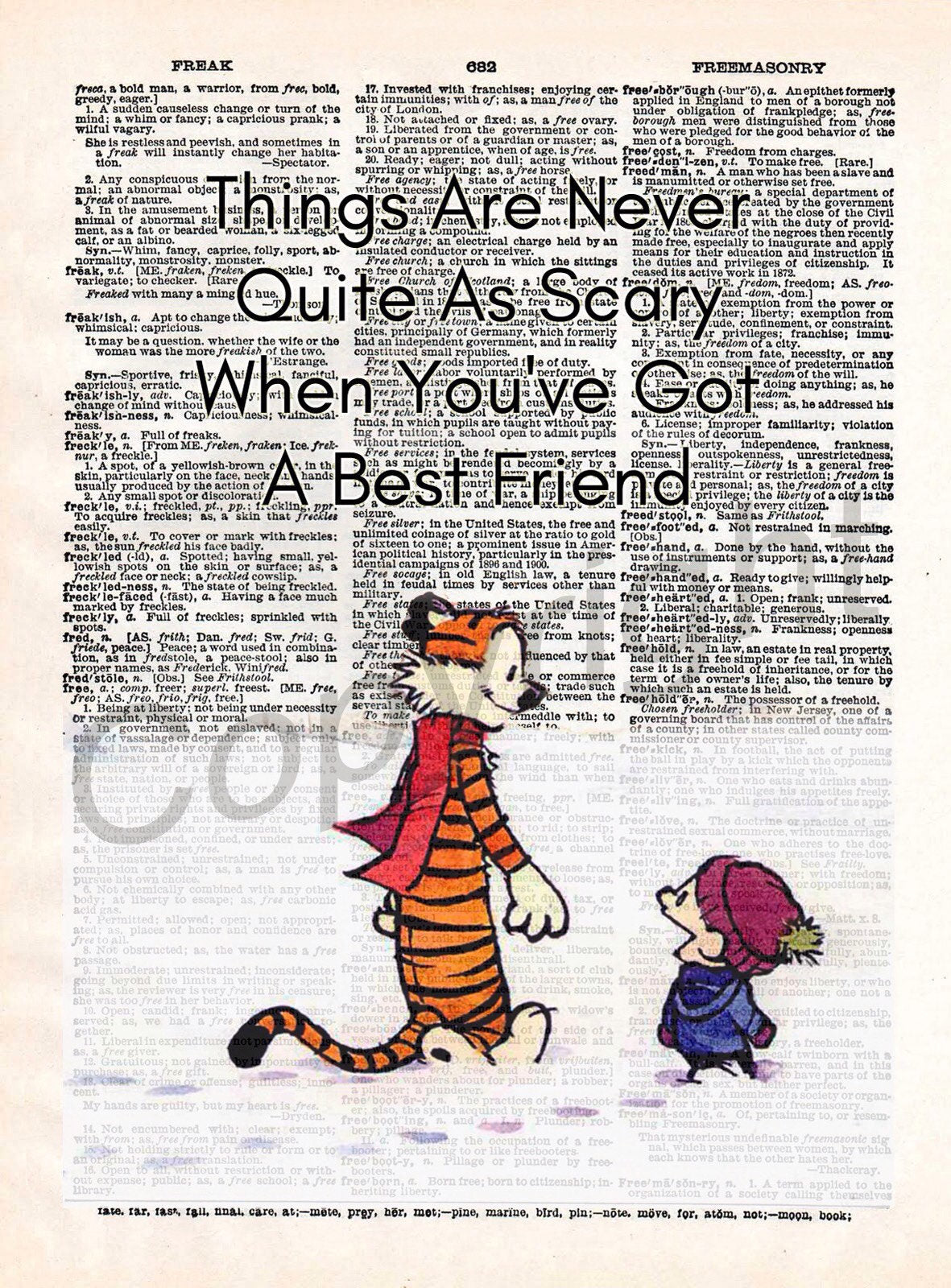 Calvin and Hobbes Quote Dictionary Art Print