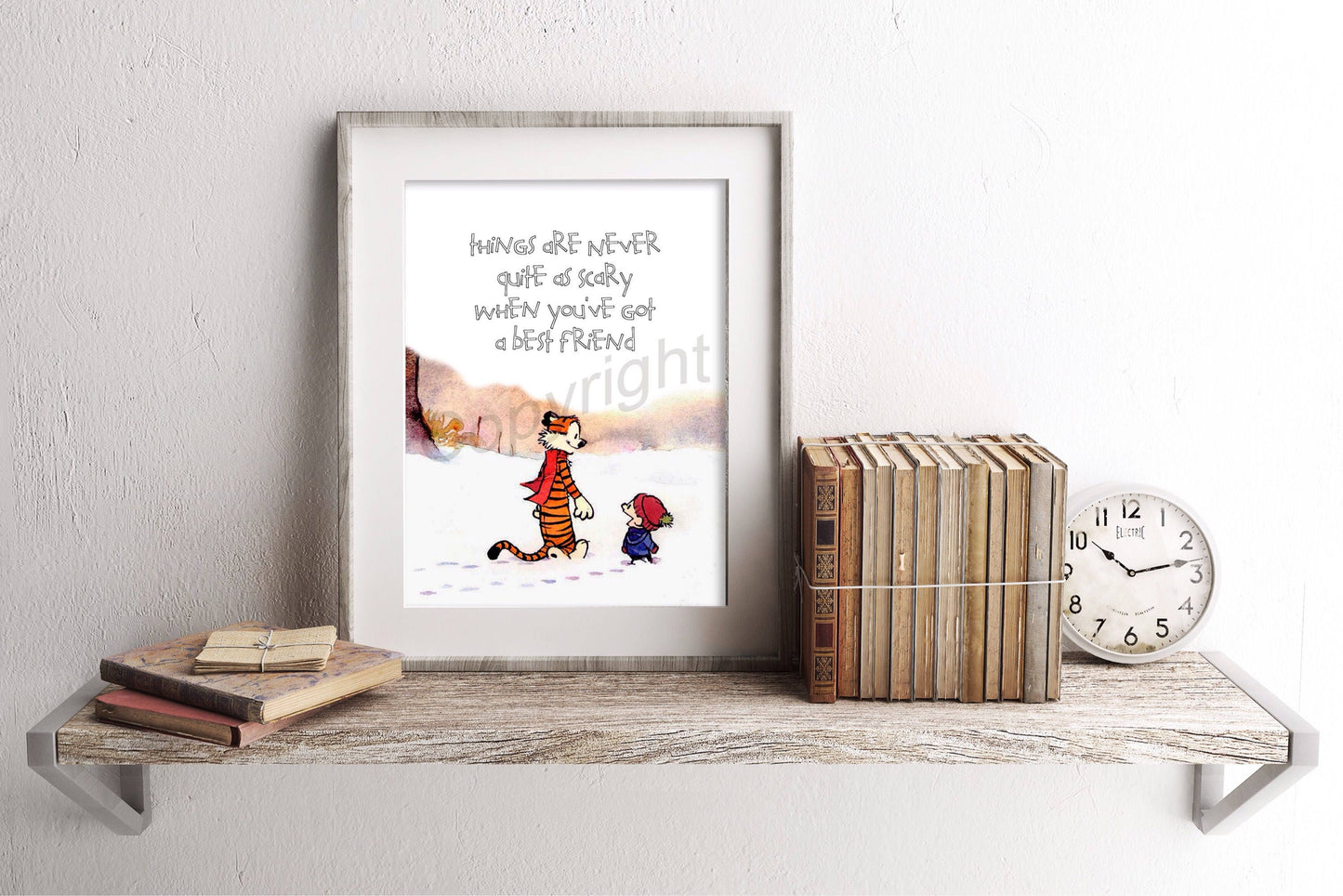 Calvin and Hobbes Friends Quote Art Print