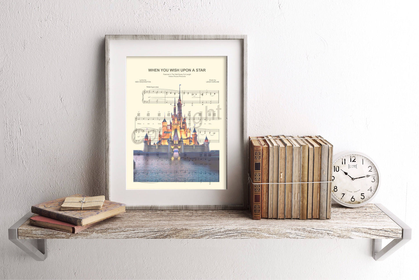Disney World Cinderella Castle Sheet Music Wall Art — Disney Gift for Music Lovers