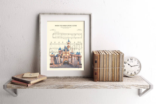 Disneyland Sleeping Beauty Castle Sheet Music Art Print