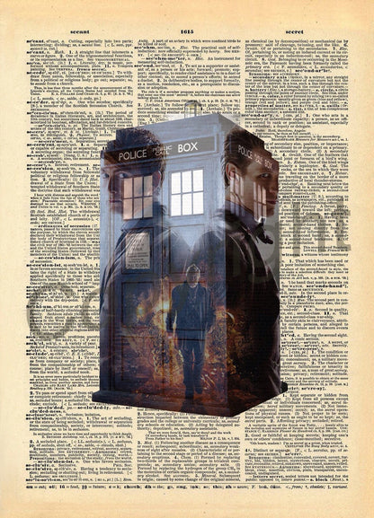 Doctor Who Tardis Silhouette Dictionary Art Print