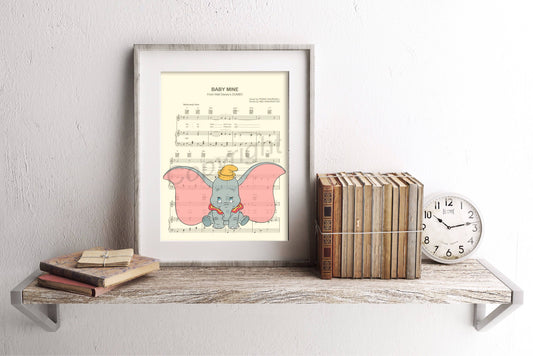 Baby Dumbo Baby of Mine Sheet Music Art Print