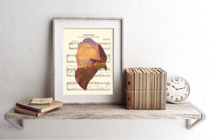 Lion King Mufasa Silhouette Circle of Life Sheet Music Art Print
