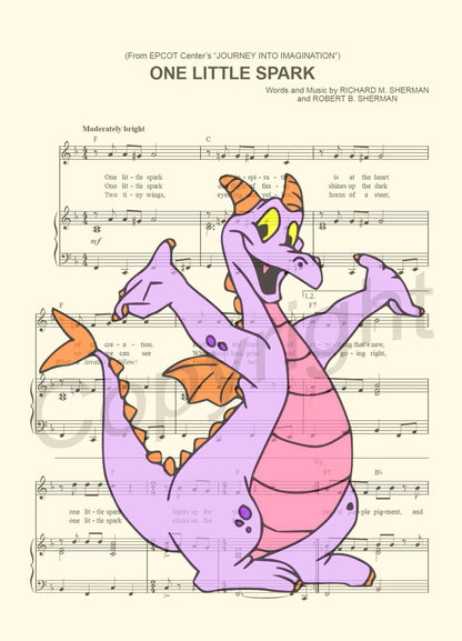 Figment One Little Spark Sheet Music Art Print