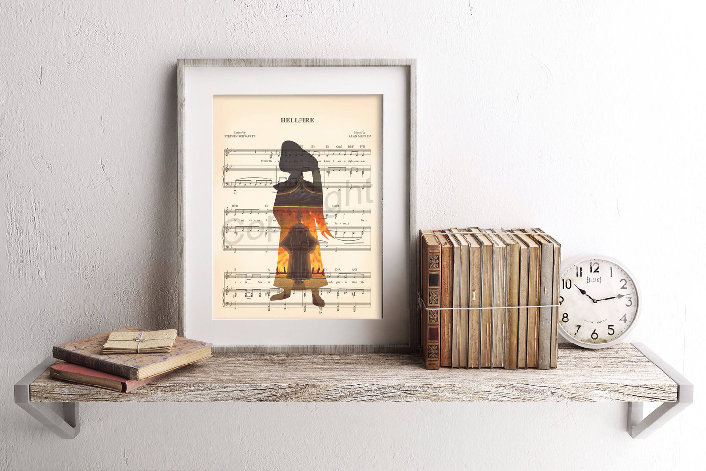Hunchback of Notre Dame Frollo Silhouette Hellfire Sheet Music Art Print