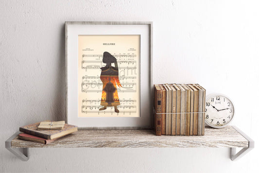 Hunchback of Notre Dame Frollo  Hellfire Sheet Music Wall Art — Disney Gift for Music Lovers