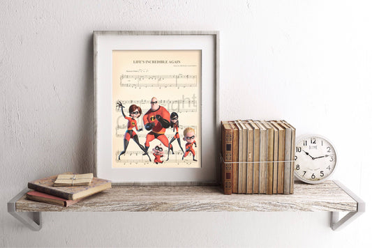 The Incredibles Sheet Music Art Print