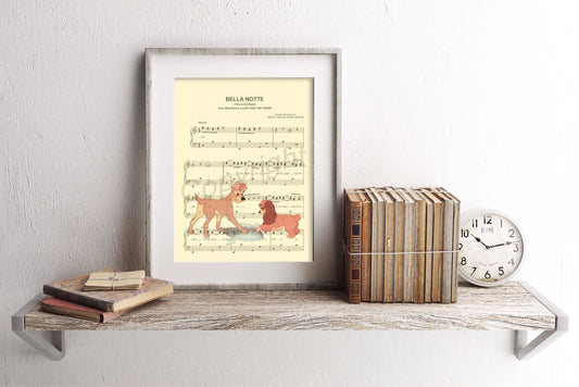 Lady and the Tramp Cement Sheet Music Art Print