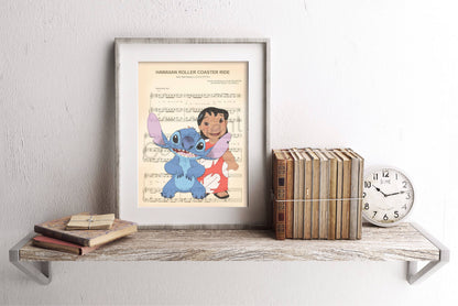 Lilo and Stitch Sheet Music Art Print