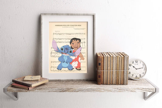 Lilo and Stitch Sheet Music Art Print