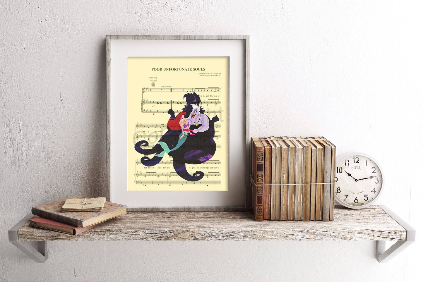 Little Mermaid Ursula Silhouette Poor Unfortunate Souls Sheet Music Art Print
