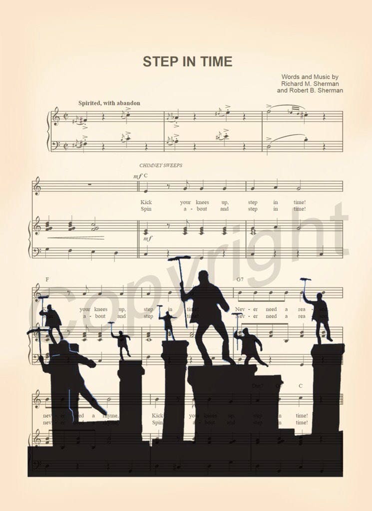Mary Poppins Bert Step in Time Sheet Music Art Print