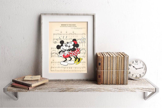 Mickey and Minnie Vintage Sheet Music Art Print