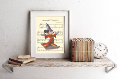 Mickey Sorcerer Fantasia Sheet Music Art Print