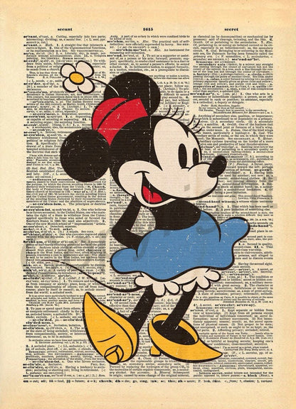 Minnie Mouse Vintage Dictionary Art Print