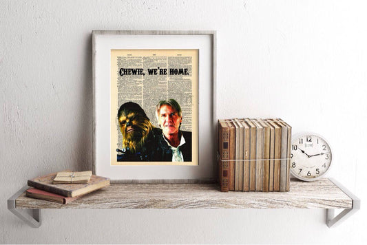 Star Wars Han Solo and Chewbacca Dictionary Art Print
