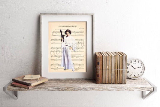 Star Wars Princess Leia White Robe Sheet Music Art Print