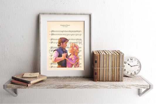 Tangled Kingdom Dance Sheet Music Wall Art — Disney Gift for Music Lovers