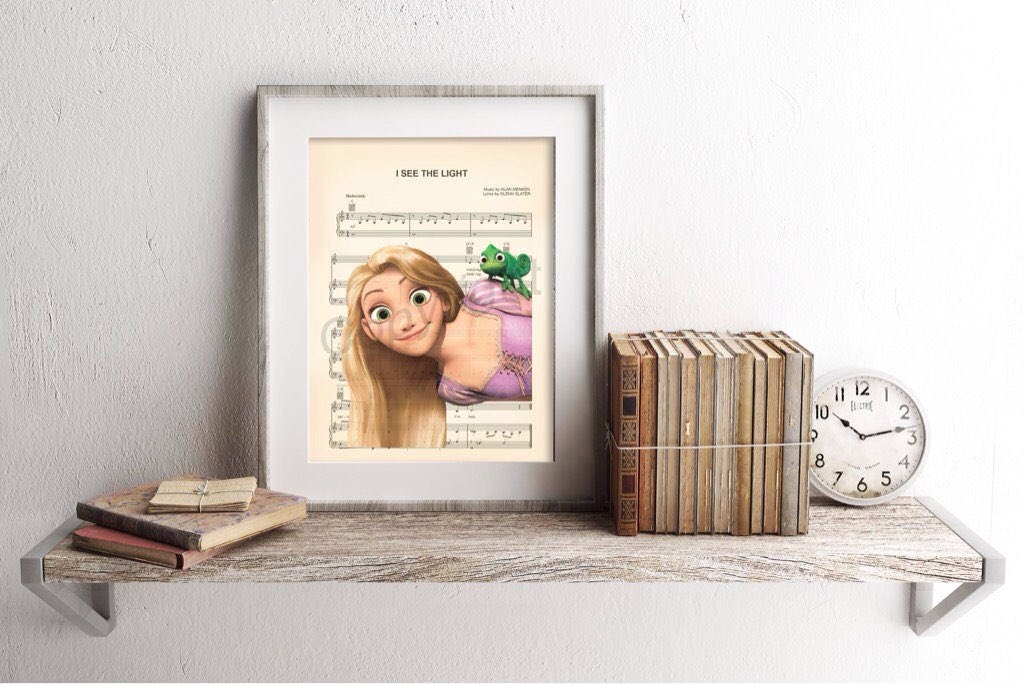Tangled Rapunzel Sheet Music Art Print