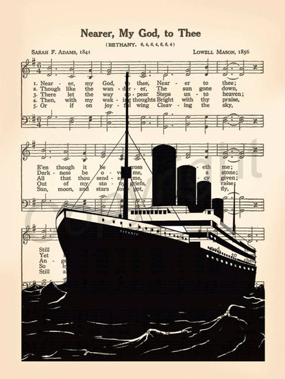 Titanic Nearer My God To Thee Sheet Music Art Print