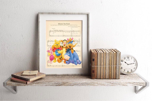 Winnie the Pooh and Friends Sheet Music Art Print