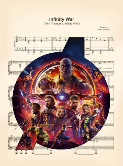 Avengers Infinity War Sheet Music Art Print