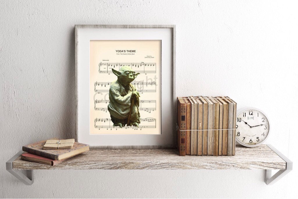 Star Wars Yoda The Empire Strikes Back Yoda's Theme Sheet Music Art Print