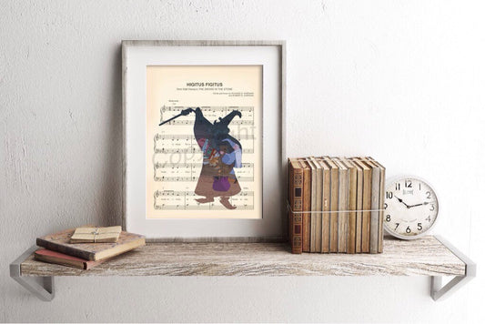 Sword in the Stone Merlin  Higitus Figitus Sheet Music Wall Art — Disney Gift for Music Lovers