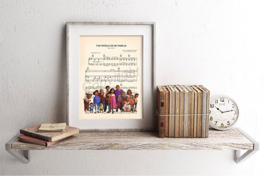 Coco Miguel and His Family The World Es Mi Familia Sheet Music Wall Art — Disney Gift for Music Lovers