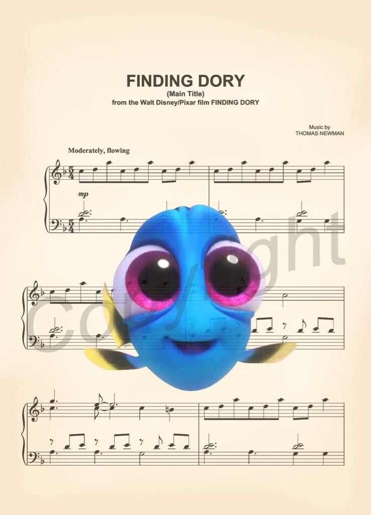 Finding Dory Baby Dory Sheet Music Art Print
