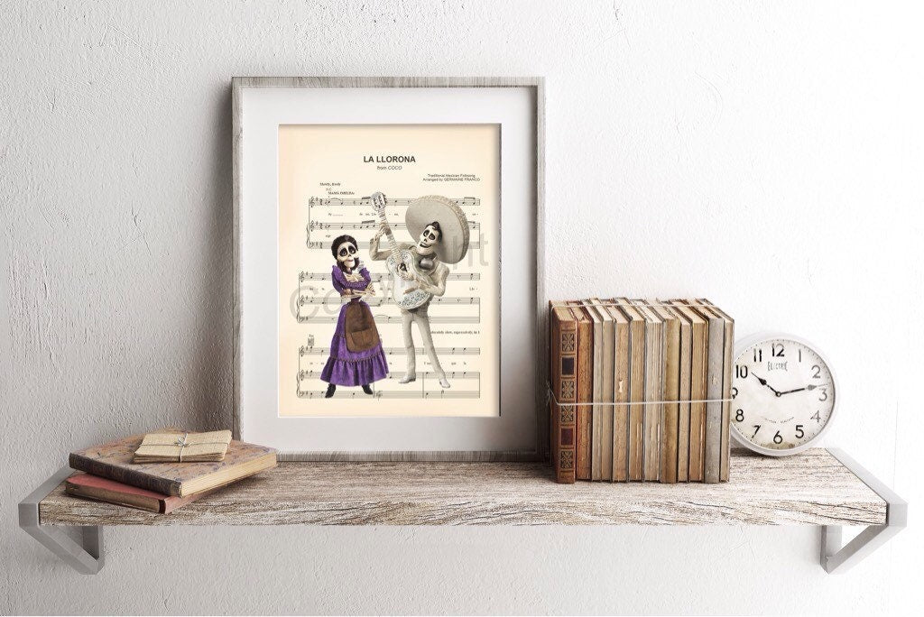 Coco Ernesto de la Cruz and Mamà Imelda La Llorna Sheet Music Art Print