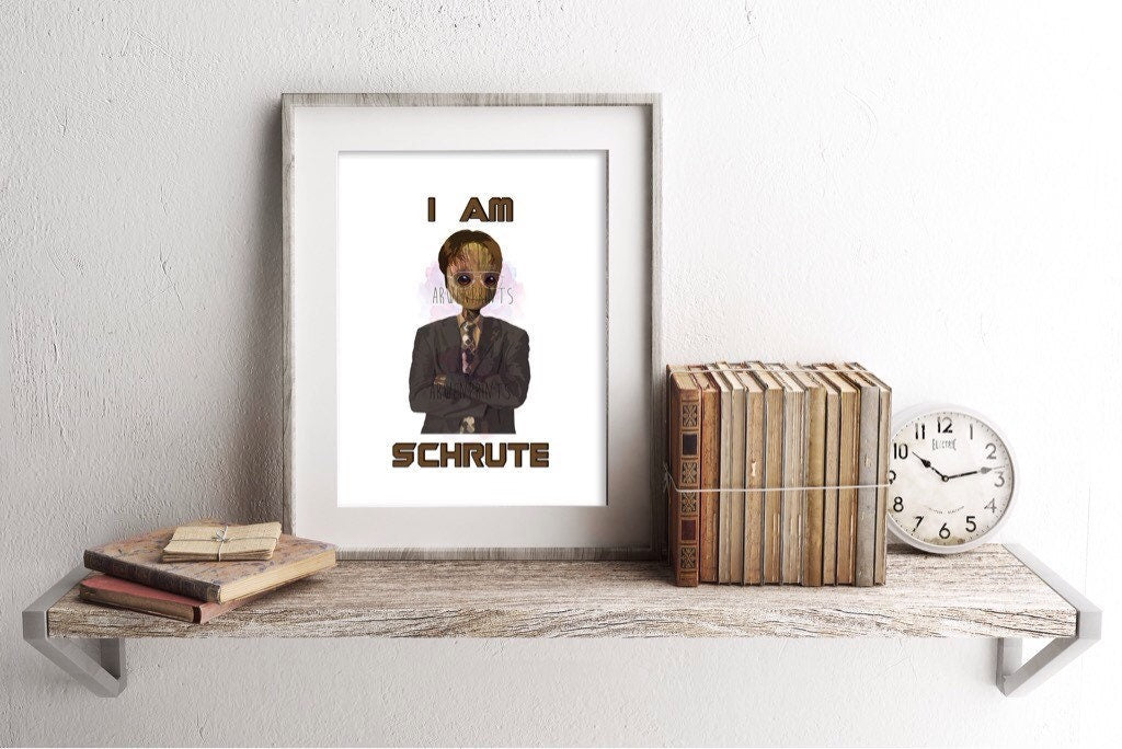Guardians of the Galaxy Groot The Office Dwight Schrute I AM SCHRUTE Art Print