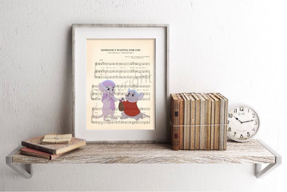 The Rescuers Bernard and Bianca Someone's Waiting For You Sheet Music Art Print