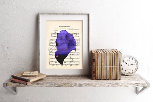 Lion King Mufasa and Simba He Lives In You Sheet Music Art Print